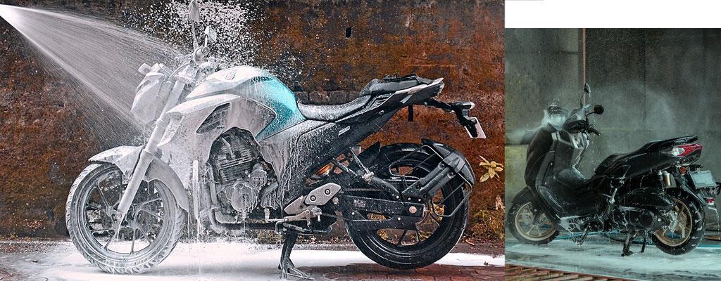 Lavado de moto con hidrolimpiadora